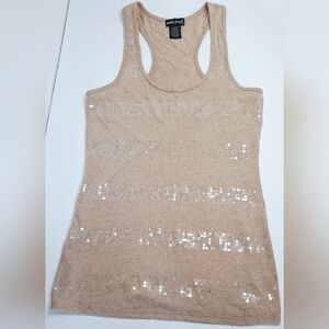 Wet Seal Tan Sequin Tank Top - S